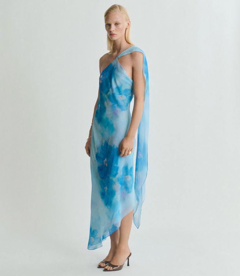Mango blue floral dress