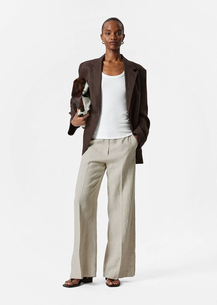 Linen wide-leg trousers & Other Stories