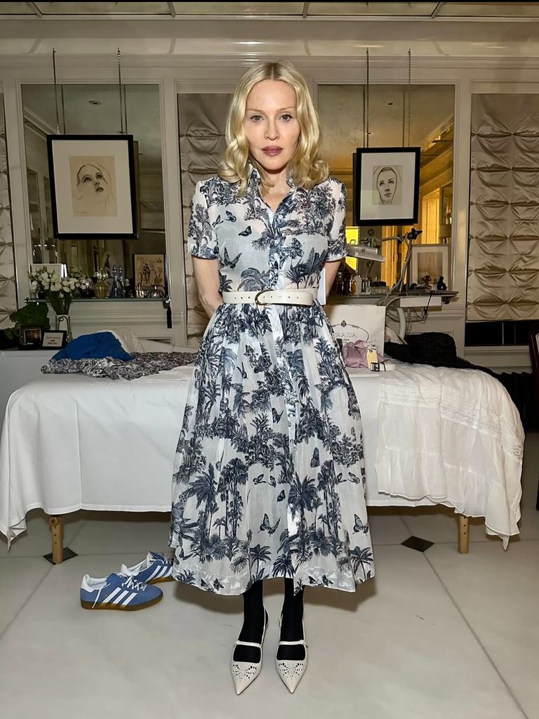 madonna posing in her bathroom in new york city 