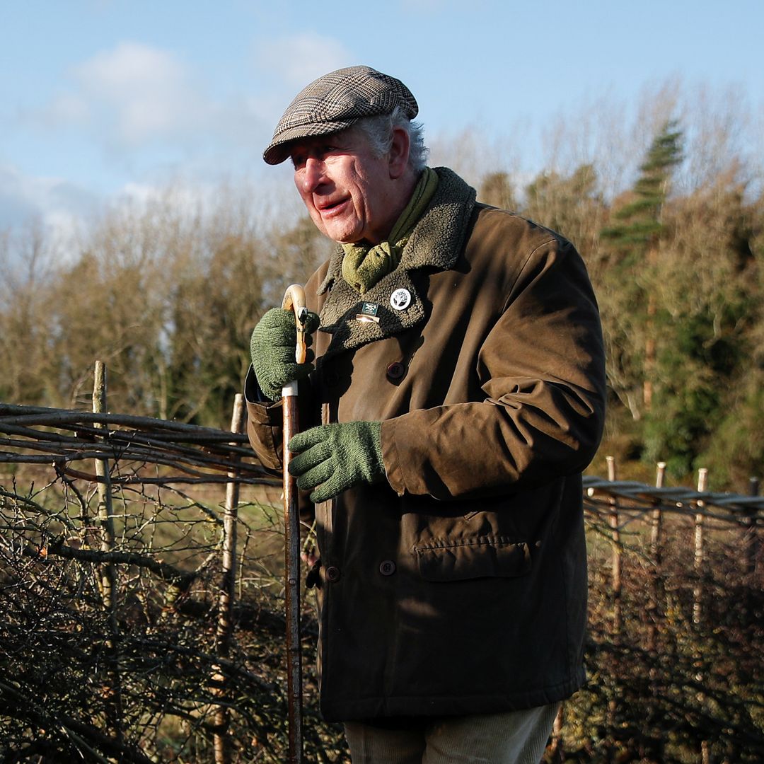 King Charles pictured using walking stick in rare off-duty moment